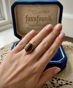 Natural Brown Agate Ring 925 Sterling Silver Ring Uk K