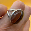 Natural Brown Agate Ring 925 Sterling Silver Ring Uk K