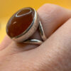Natural Brown Agate Ring 925 Sterling Silver Ring Uk K