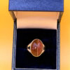 Natural Brown Agate Ring 925 Sterling Silver Ring Uk K