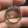 Vintage Sterling Silver Five Tanzanites Ring -UK Size P