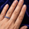 Vintage Sterling Silver Five Tanzanites Ring -UK Size P