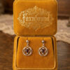 Vintage Sterling Silver heart Garnet 4 Leaf Clove Drop Earrings