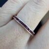 Vintage sterling Silver Red Garnet Stones Ring Size O ~102