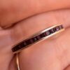 Vintage sterling Silver Red Garnet Stones Ring Size O ~102