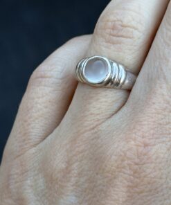 Vintage sterling Silver Ring with White Moonstone Stone Size K 1/2 ~102