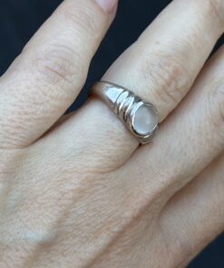 Vintage sterling Silver Ring with White Moonstone Stone Size K 1/2 ~102