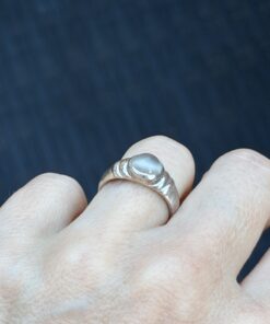 Vintage sterling Silver Ring with White Moonstone Stone Size K 1/2