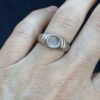 Vintage sterling Silver Ring with White Moonstone Stone Size K 1/2 ~102