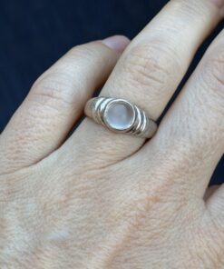 Vintage sterling Silver Ring with White Moonstone Stone Size K 1/2