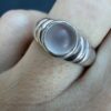 Vintage sterling Silver Ring with White Moonstone Stone Size K 1/2 ~102