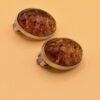 Simple Baltic Honey Amber Sterling Silver Oval Cabochon Clip On Earrings