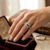 925 Sterling Silver Ring with Emerald Sapphire Moonstone Peridot, UK Size N, Dainty Gemstone Ring