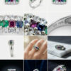 925 Sterling Silver Ring with Emerald Sapphire Moonstone Peridot, UK Size N, Dainty Gemstone Ring