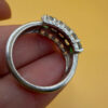 925 Sterling Silver Ring with Emerald Sapphire Moonstone Peridot, UK Size N, Dainty Gemstone Ring