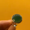 Vintage Sterling Silver Ring with Green Agate Uk size M 1/2