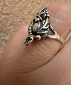 Vintage Soviet 925 Sterling Silver Grape Ring – Size L