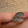 Seraphina Sterling Winged Pavé Ring – Unique Crossover Design, Size K