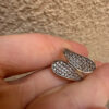 Seraphina Sterling Winged Pavé Ring – Unique Crossover Design, Size K