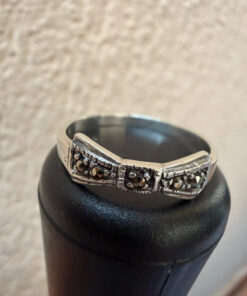 Art Deco Inspired Marcasite Bow Ring in Sterling Silver – Size O