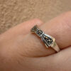 Art Deco Inspired Marcasite Bow Ring in Sterling Silver – Size O