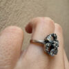 Authentic Style Soviet Silver Statement Ring with Pear-Cut Accents – Size K