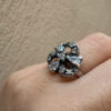 Authentic Style Soviet Silver Statement Ring with Pear-Cut Accents – Size K