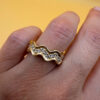 Chic Gold-Plated Sterling Silver Ring Uk size L