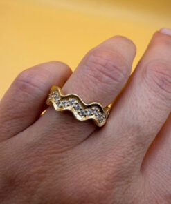 Chic Gold-Plated Sterling Silver Ring Uk size L