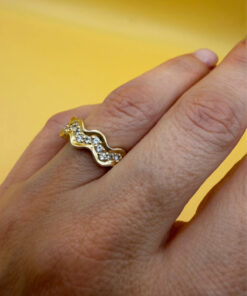 Chic Gold-Plated Sterling Silver Ring Uk size L