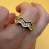 Chic Gold-Plated Sterling Silver Ring Uk size L