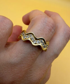 Chic Gold-Plated Sterling Silver Ring Uk size L