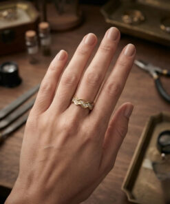 Chic Gold-Plated Sterling Silver Ring Uk size L