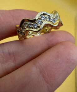 Chic Gold-Plated Sterling Silver Ring Uk size L
