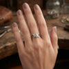 Unusual sterling silver ring, size L