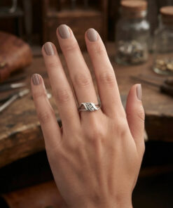 Unusual sterling silver ring, size L