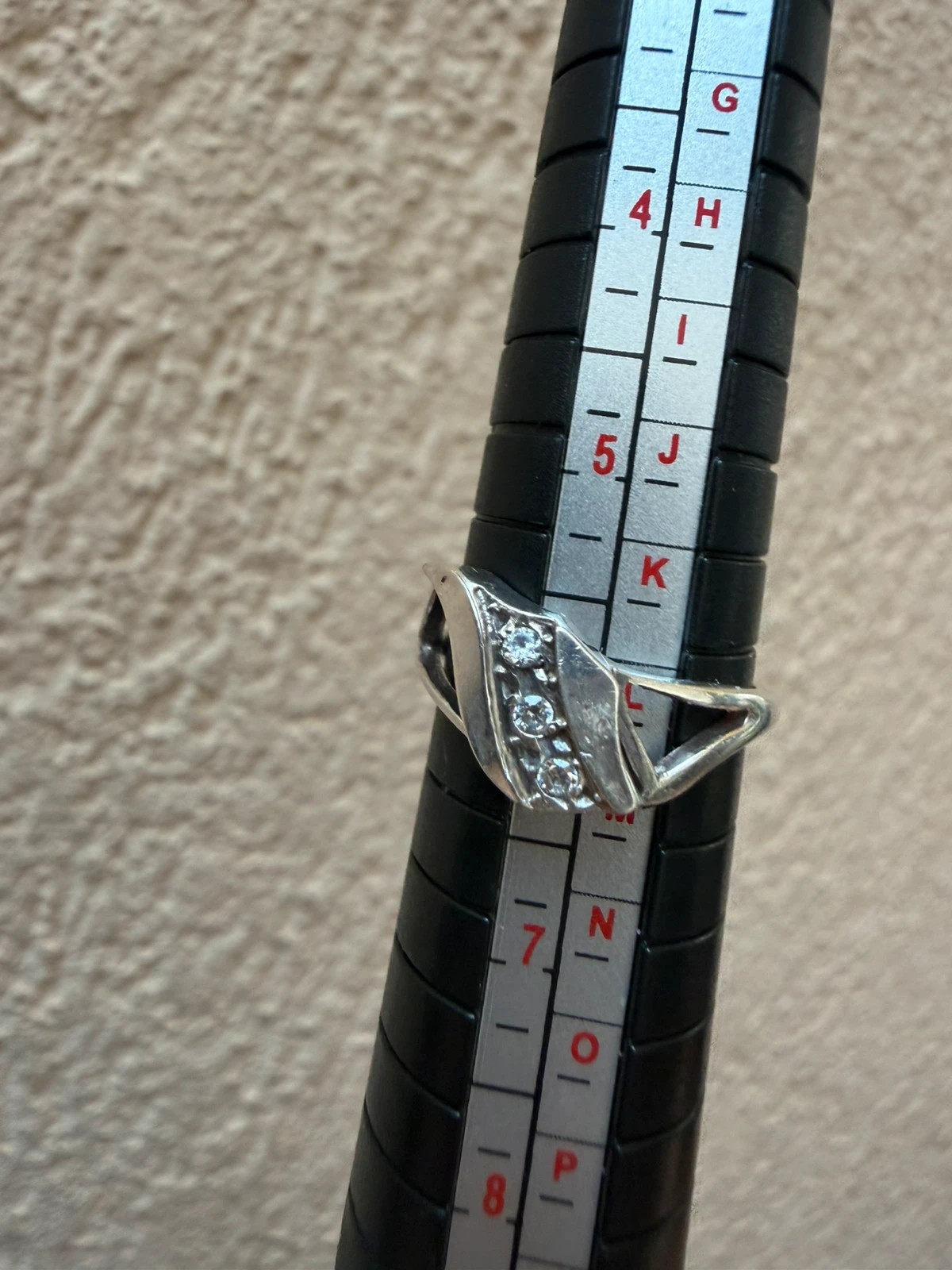 Unusual sterling silver ring, size L