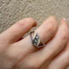 Unusual sterling silver ring, size L