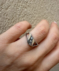 Unusual sterling silver ring, size L