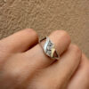 Unusual sterling silver ring, size L