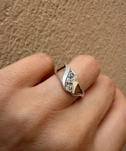 Unusual sterling silver ring, size L
