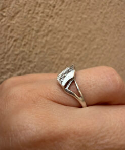 Unusual sterling silver ring, size L