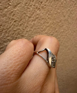 Unusual sterling silver ring, size L