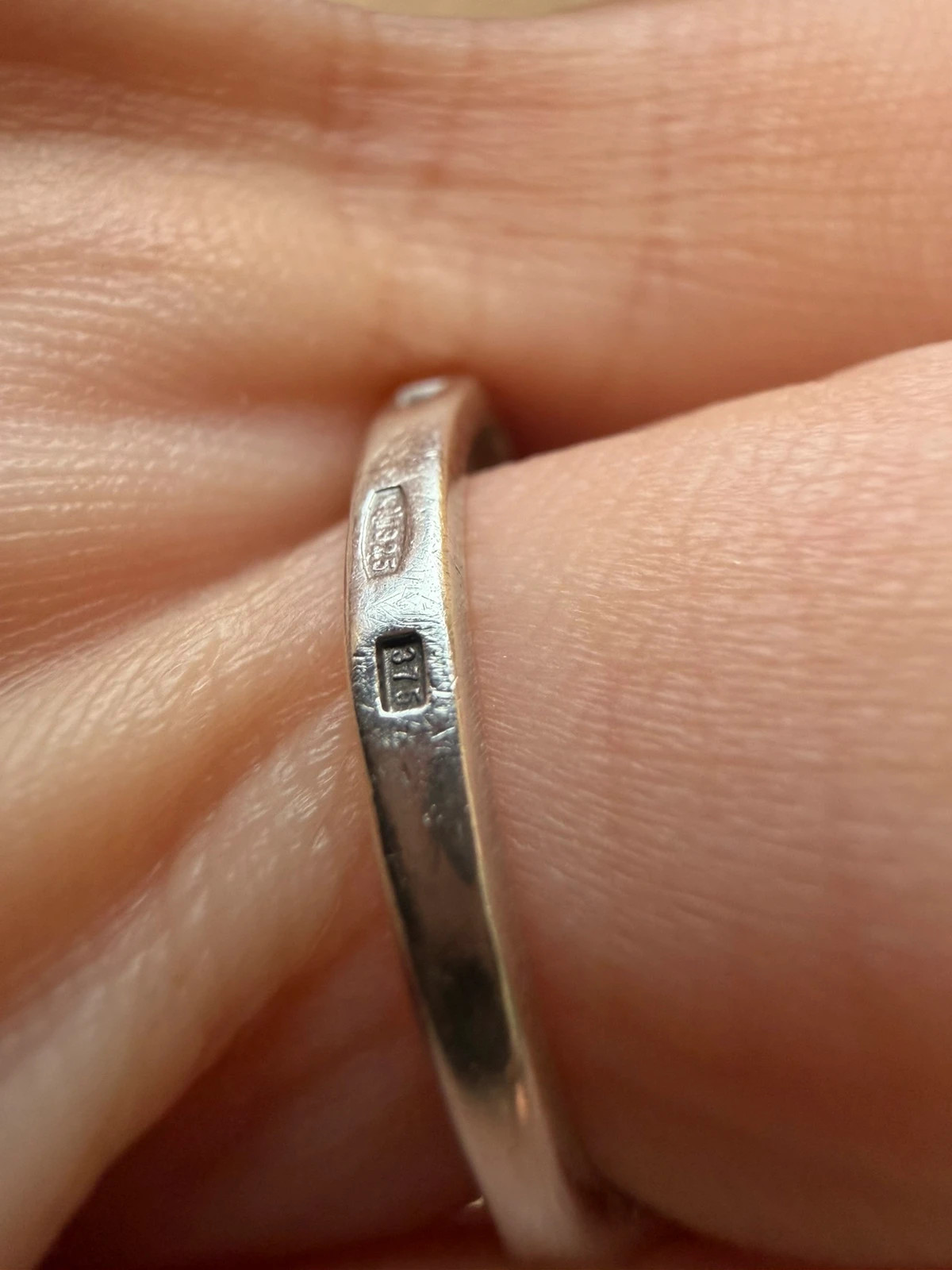 Unusual sterling silver ring, size L