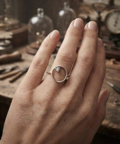 Sterling silver ring with round Uk size N