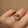 Sterling silver ring with round Uk size N