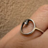Sterling silver ring with round Uk size N