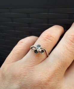 Size M ,Vintage USSR Sterling Silver Ring, 875 Silver, (r)
