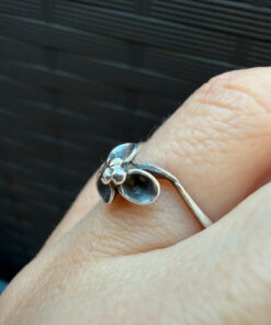 Size M ,Vintage USSR Sterling Silver Ring, 875 Silver, (r)