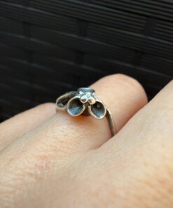 Size M ,Vintage USSR Sterling Silver Ring, 875 Silver, (r)